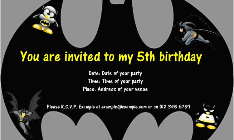 Free Batman Birthday Invitations