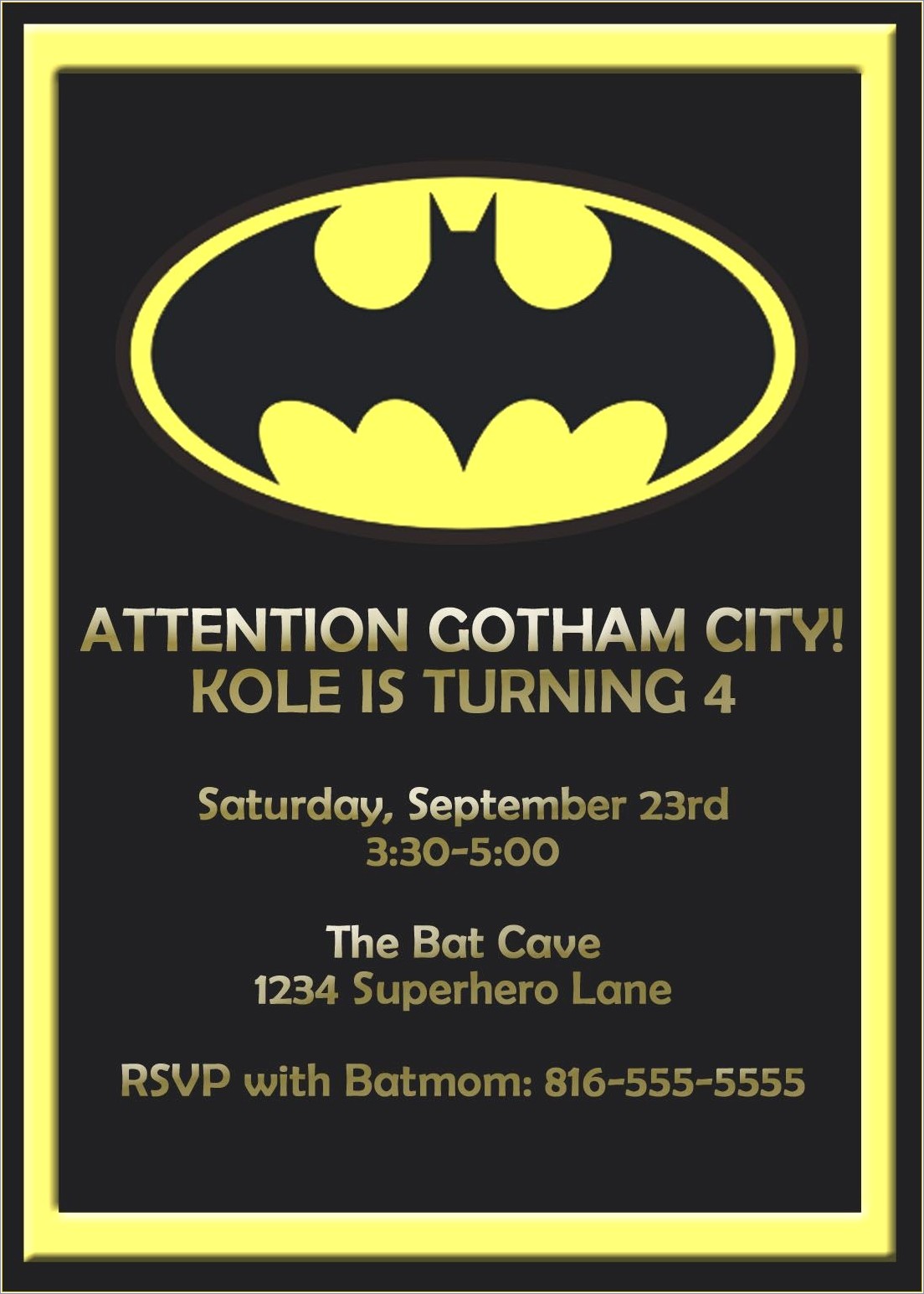 Free Batman Invitations Online