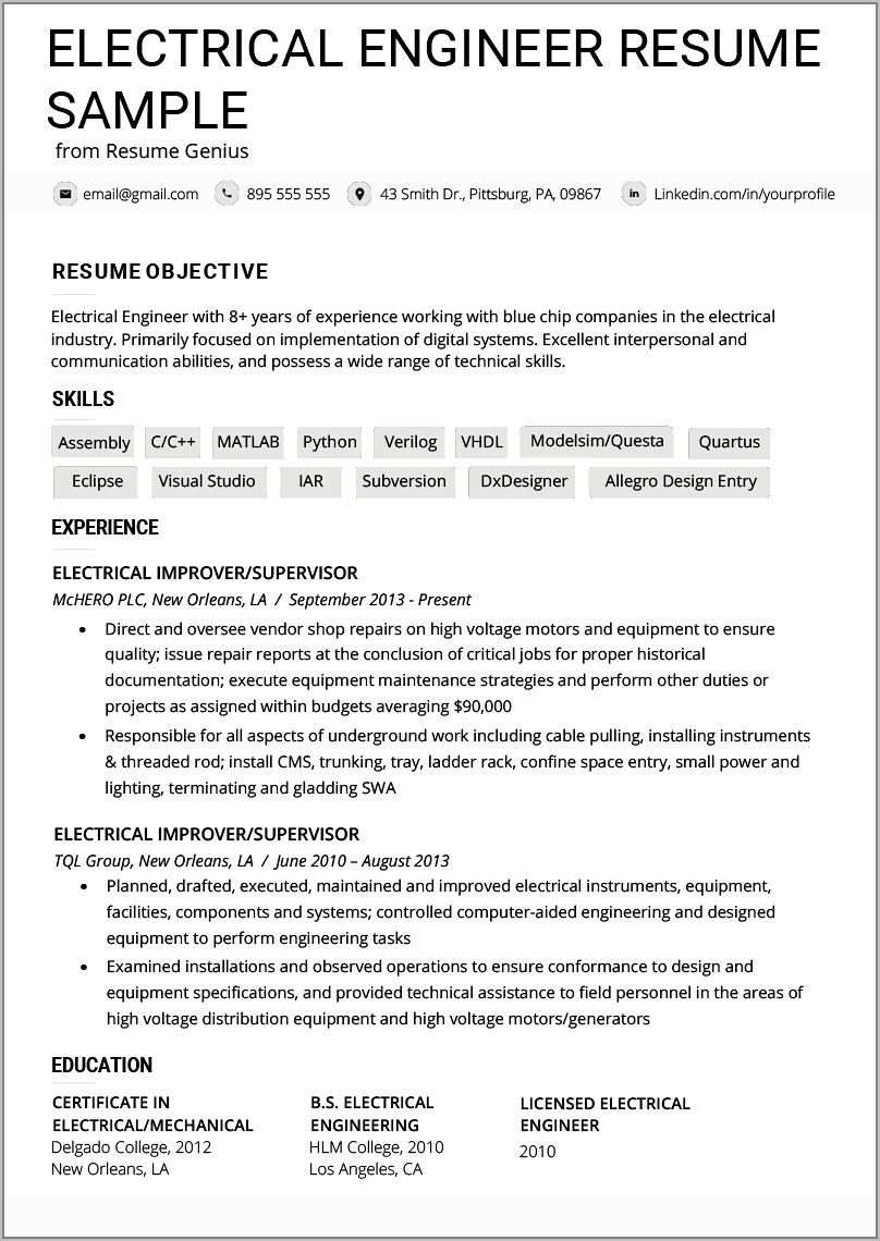 Free Blank Template For Resume