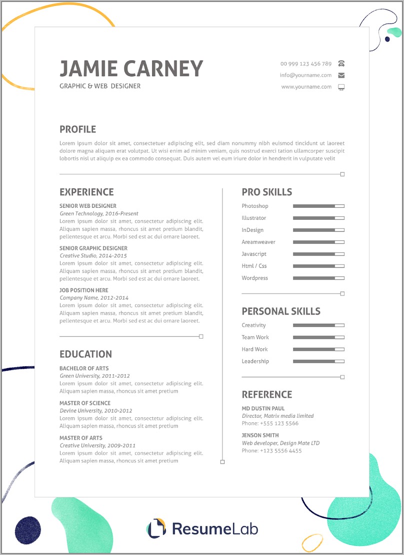 Free Chronological Resume Template 2019