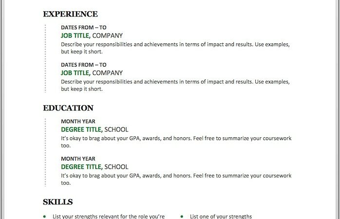 Free Chronological Resume Template Download