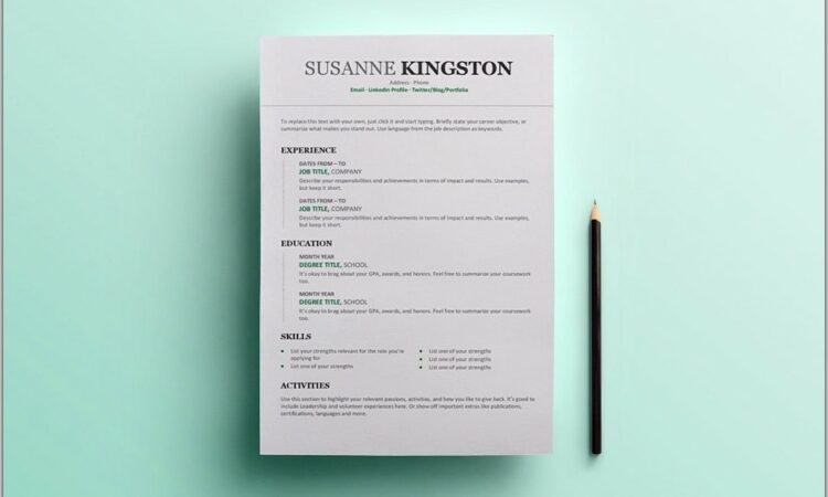 Free Chronological Resume Template Microsoft Word