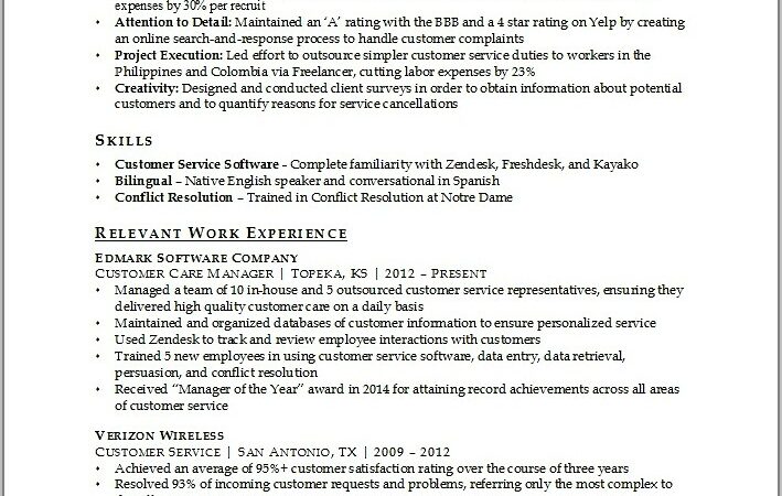 Free Customer Service Resume Template Downloads