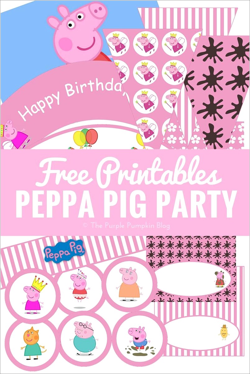 Free Customized Peppa Pig Birthday Invitations