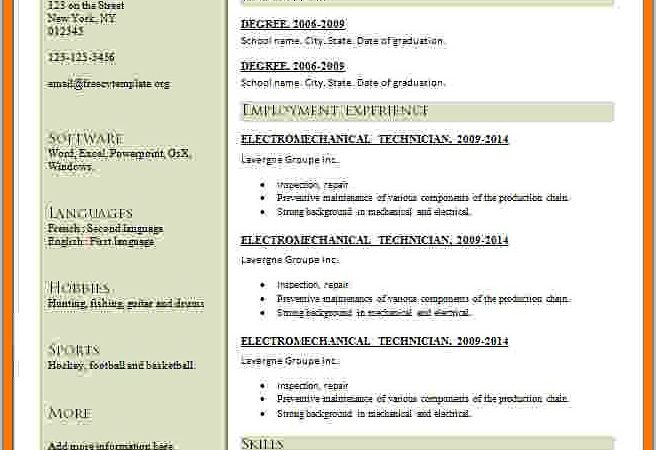 Free Cv Format Download In Ms Word