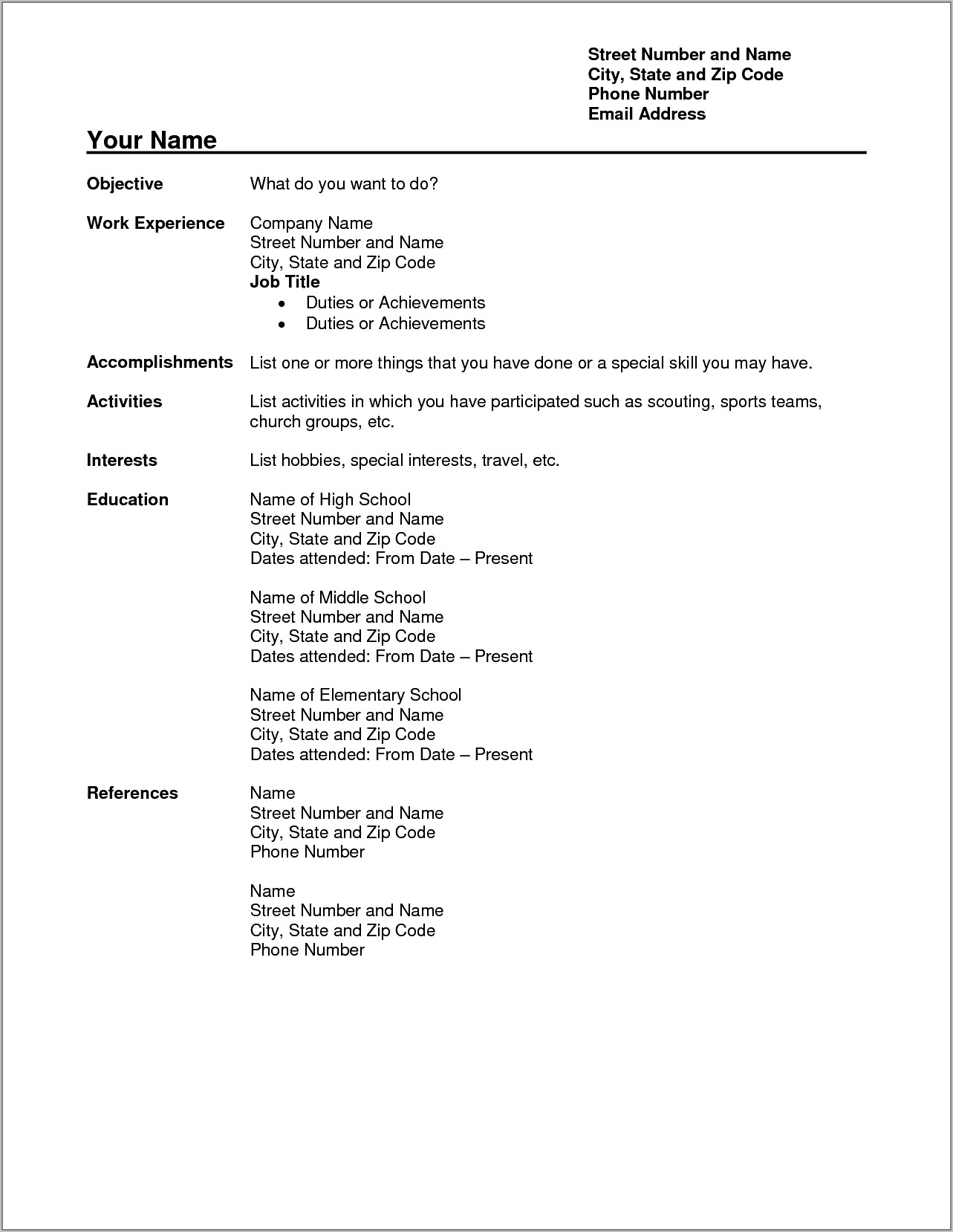 Free Download Resume Templates Word 2018