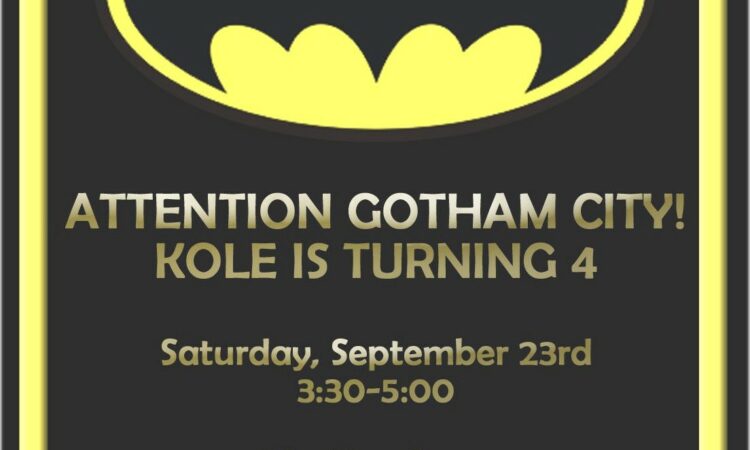 Free Downloadable Batman Invitations