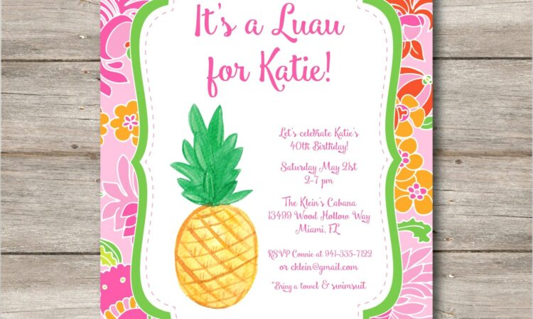 Free Editable Luau Invitation