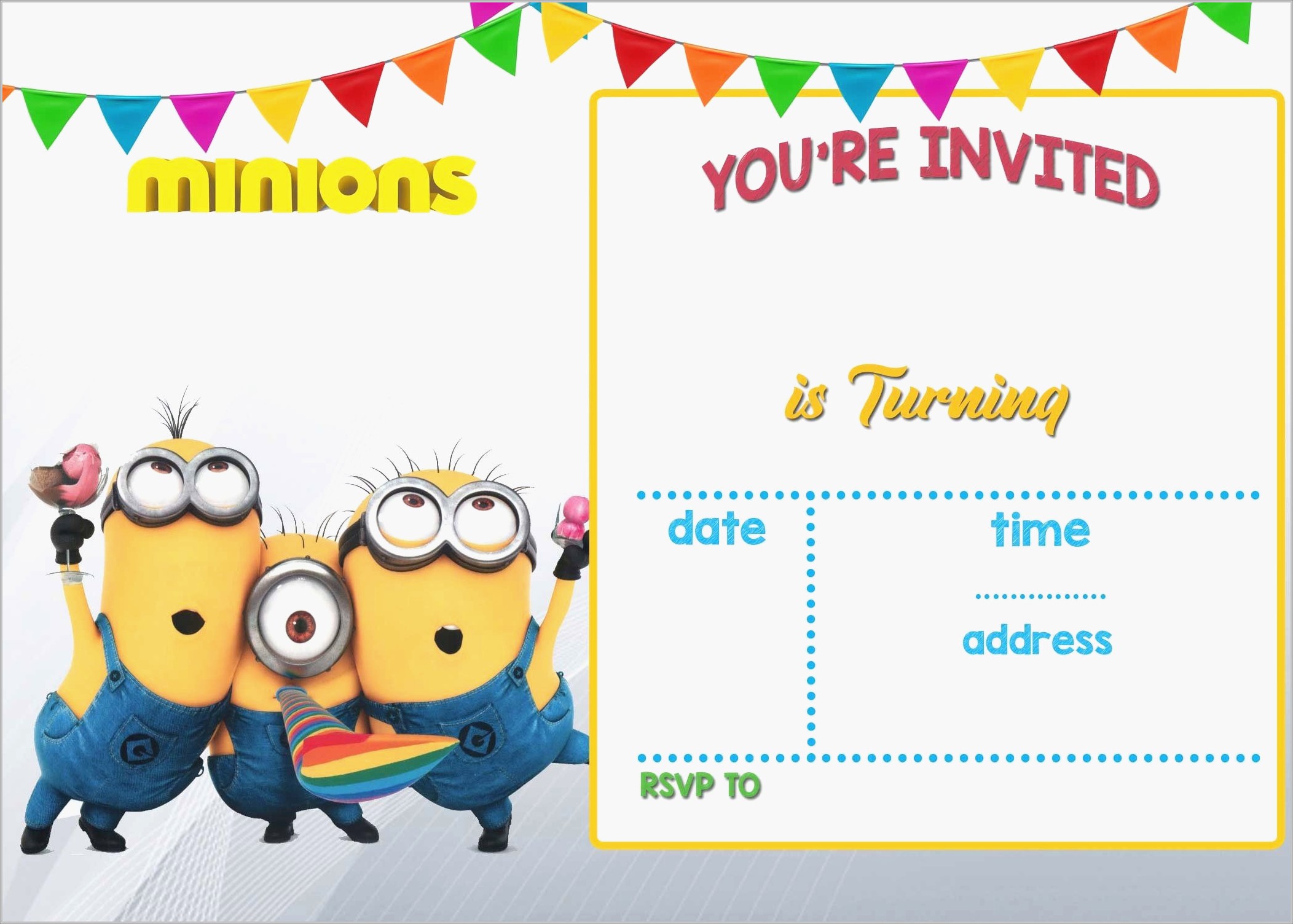 Free Editable Minion Birthday Invitations