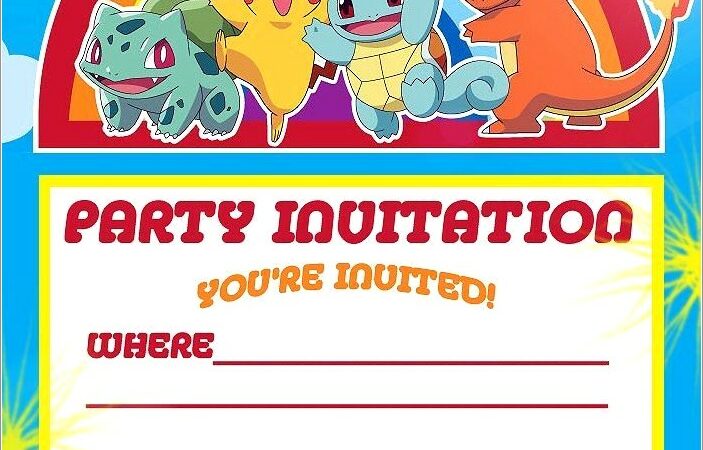 Free Editable Pokemon Birthday Invitations