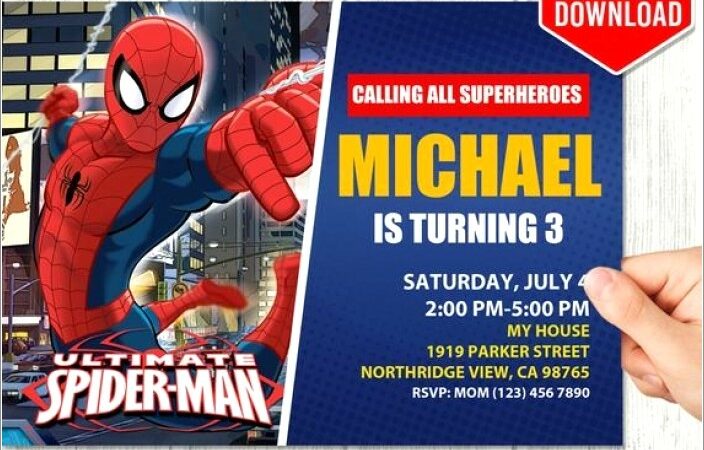 Free Editable Spiderman Birthday Invitation Templates