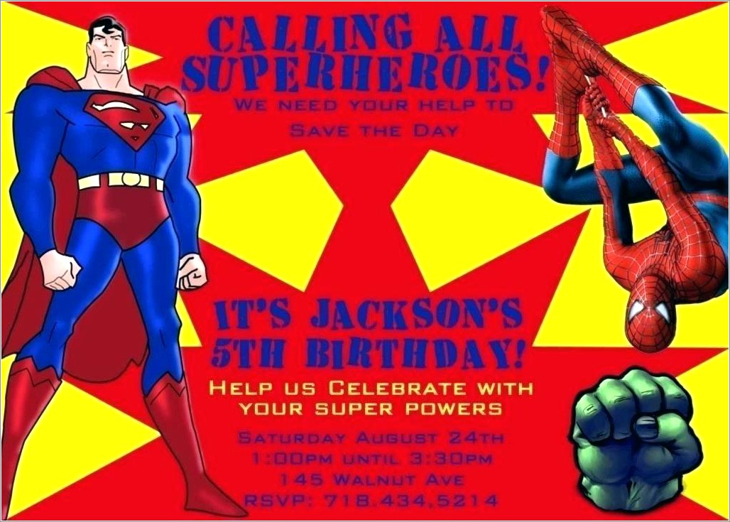 Free Editable Superhero Invitations