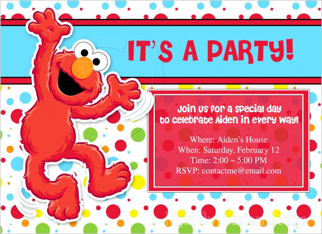 Free Elmo Birthday Invitations Personalized