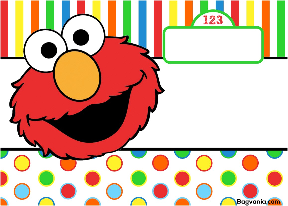 Free Elmo Birthday Invitations Template