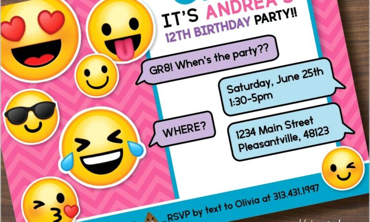 Free Emoji Birthday Invitations Printable