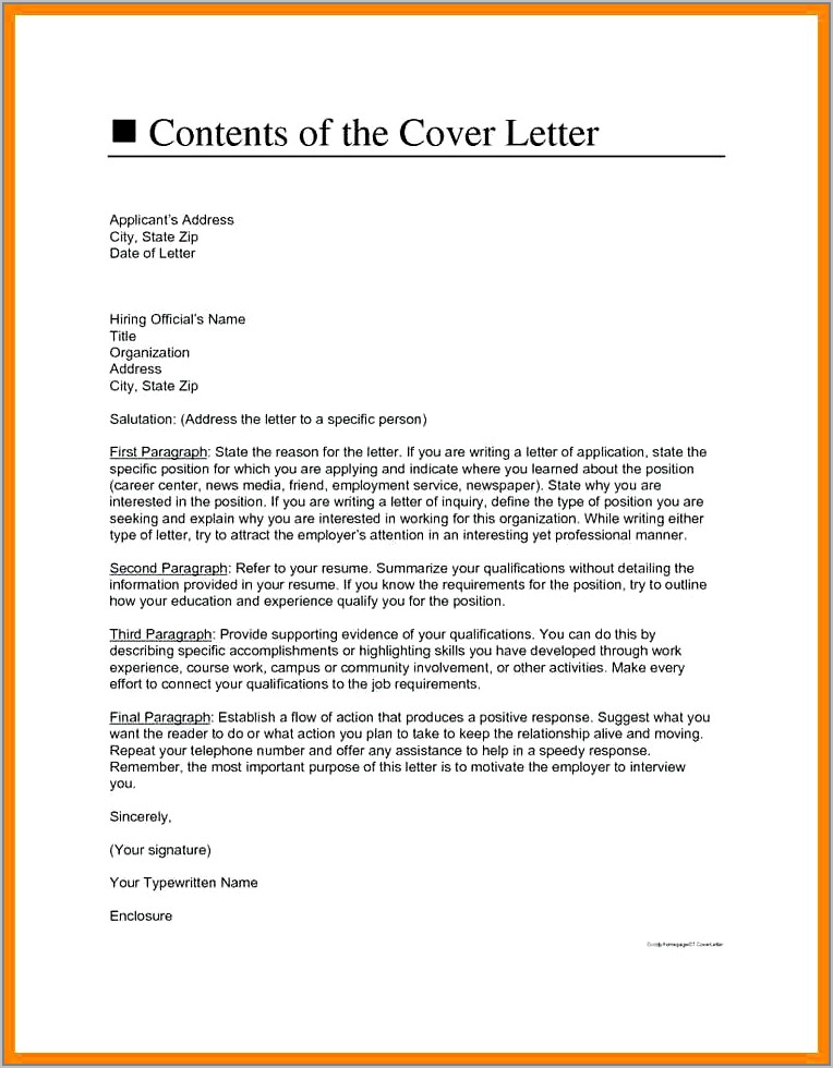 Free Examples Of Cover Letters For Resumes