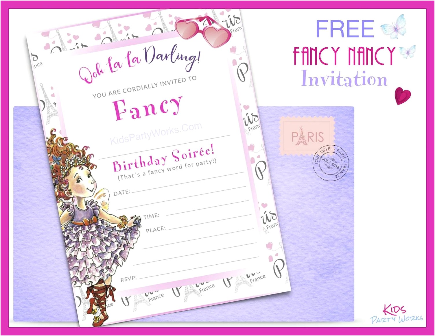 Free Fancy Nancy Invitation Template