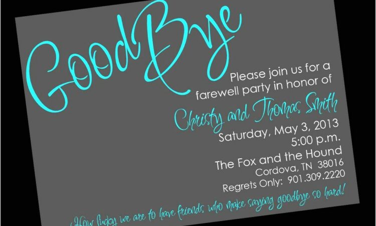 Free Farewell Invitation Templates