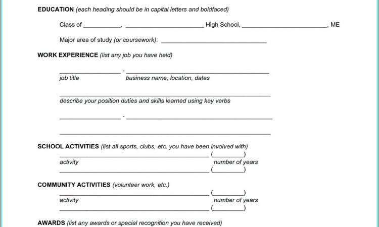 Free Fillable Pdf Resume Template