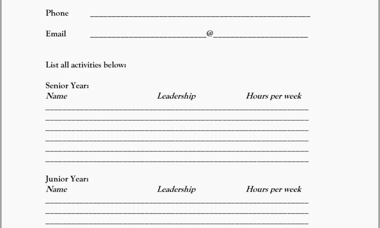 Free Fillable Resume Templates