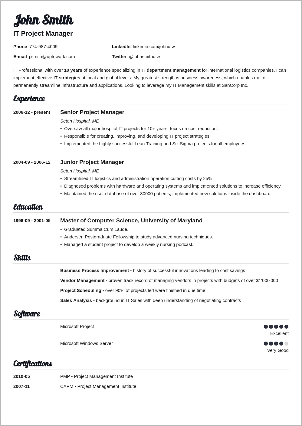 Free Functional Resume Examples
