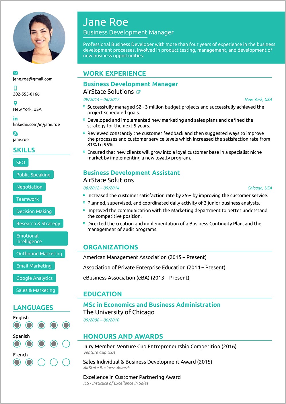 Free Functional Resume Template 2019