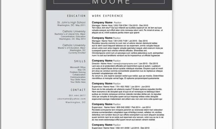 Free Functional Resume Templates 2019