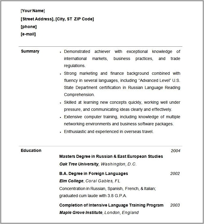 Free Functional Resume Templates Word