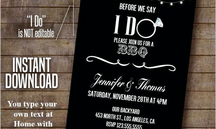 Free I Do Bbq Invitation Template