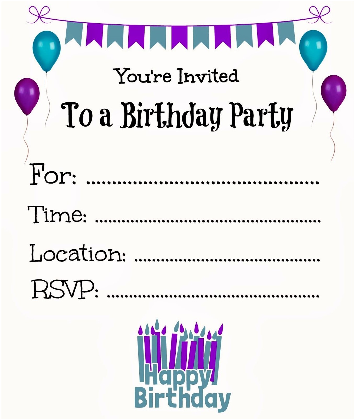 Free Invitation Templates For 21st Birthday