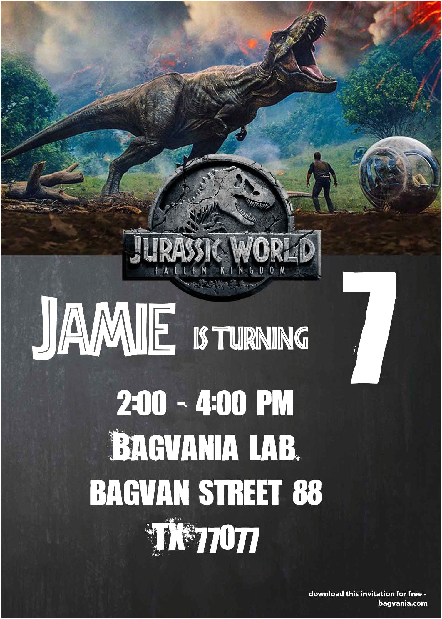 Free Jurassic Birthday Invitations