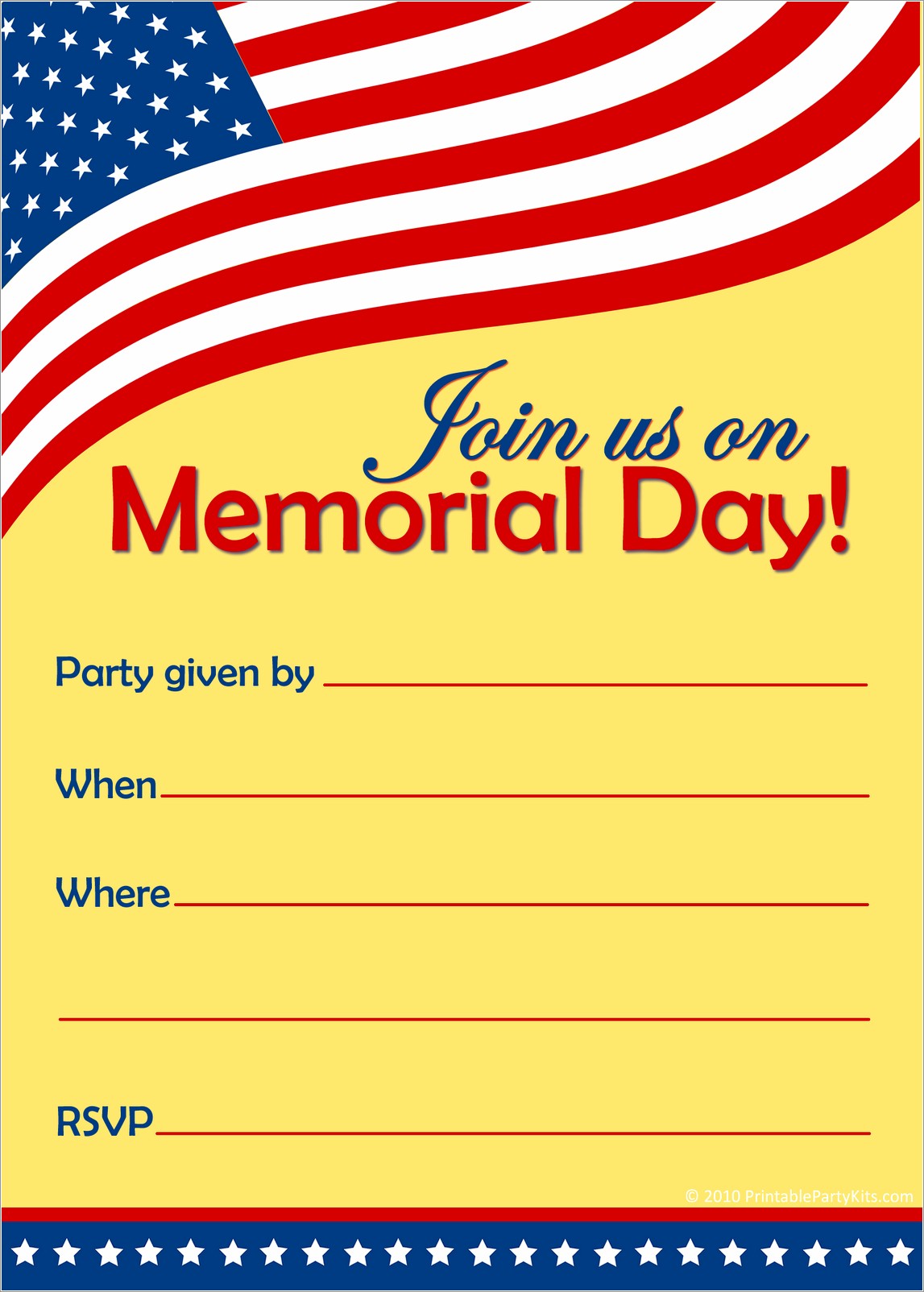Free Memorial Day Invitation Templates