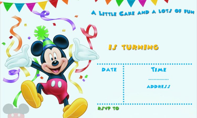 Free Mickey Mouse Invitation Template