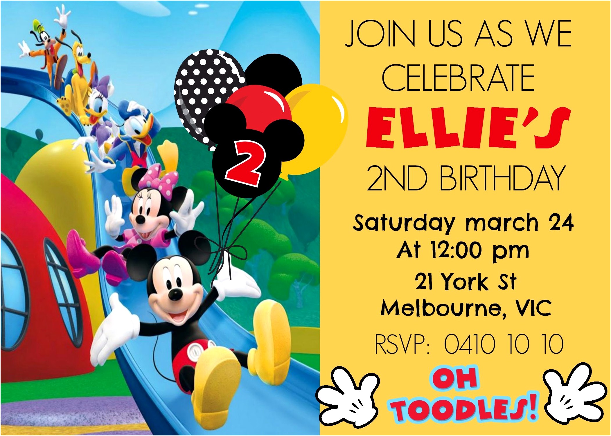 Free Mickey Mouse Invitation Template Download