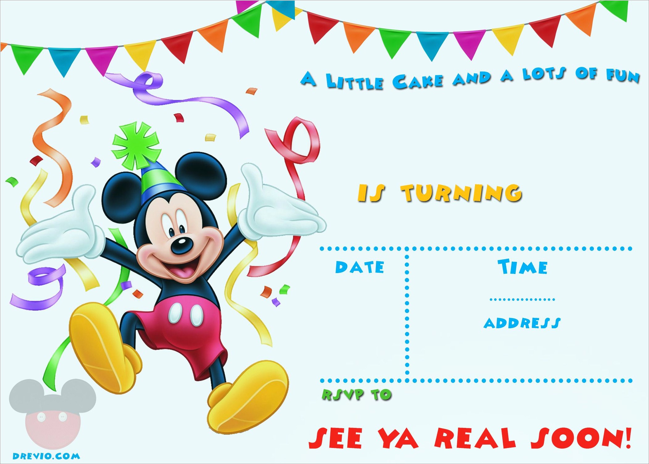 Free Mickey Mouse Invitation Template