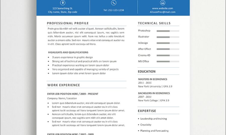 Free Microsoft Word Resume Templates Modern