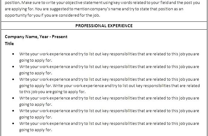 Free Microsoft Word Templates For Resumes