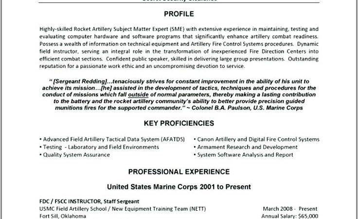 Free Military Cv Template