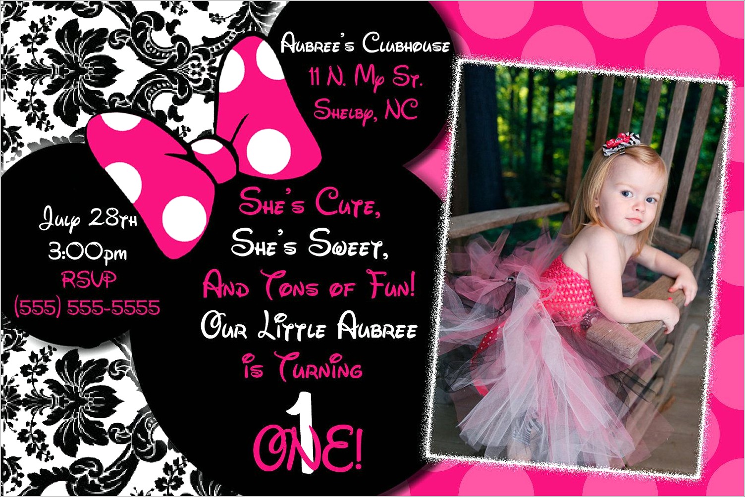 Free Minnie Mouse Invitations Personalized