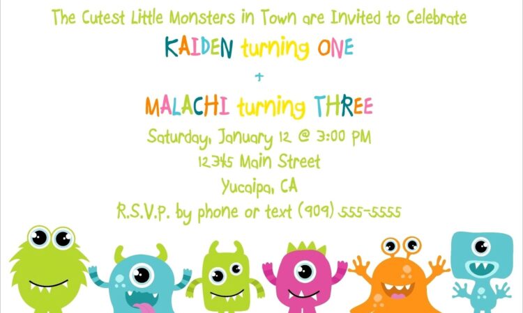 Free Monster Birthday Invitation Templates