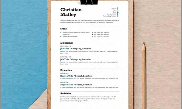 Free Ms Word Resume Templates 2017