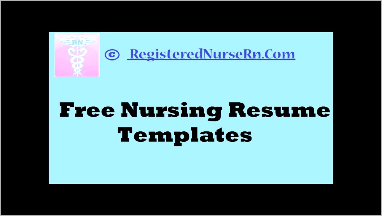 Free Nursing Resume Templates