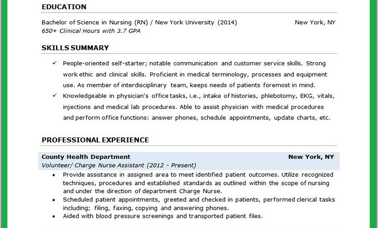 Free Nursing Student Resume Template