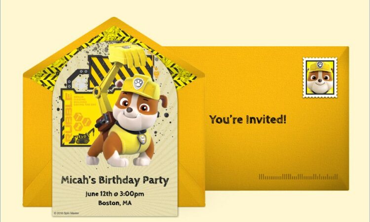 Free Online Paw Patrol Invitations