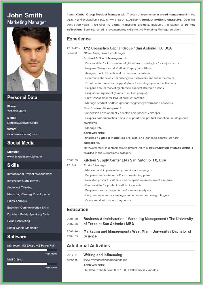 Free Online Resume Builder For Experienced