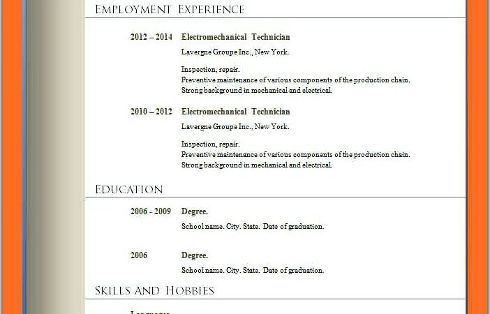 Free Pdf Resume Templates Download