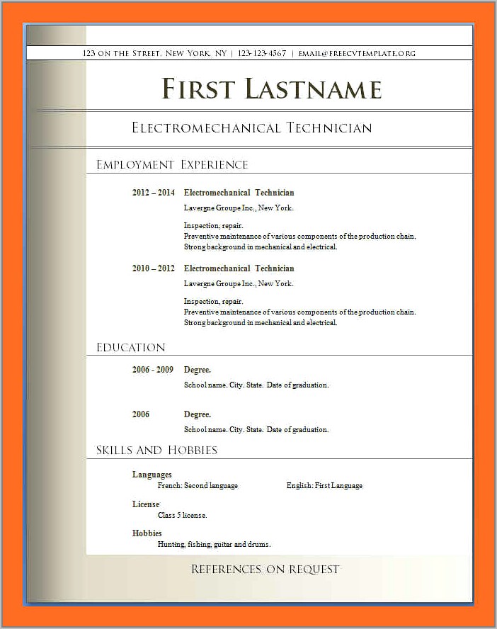 Free Pdf Resume Templates Download