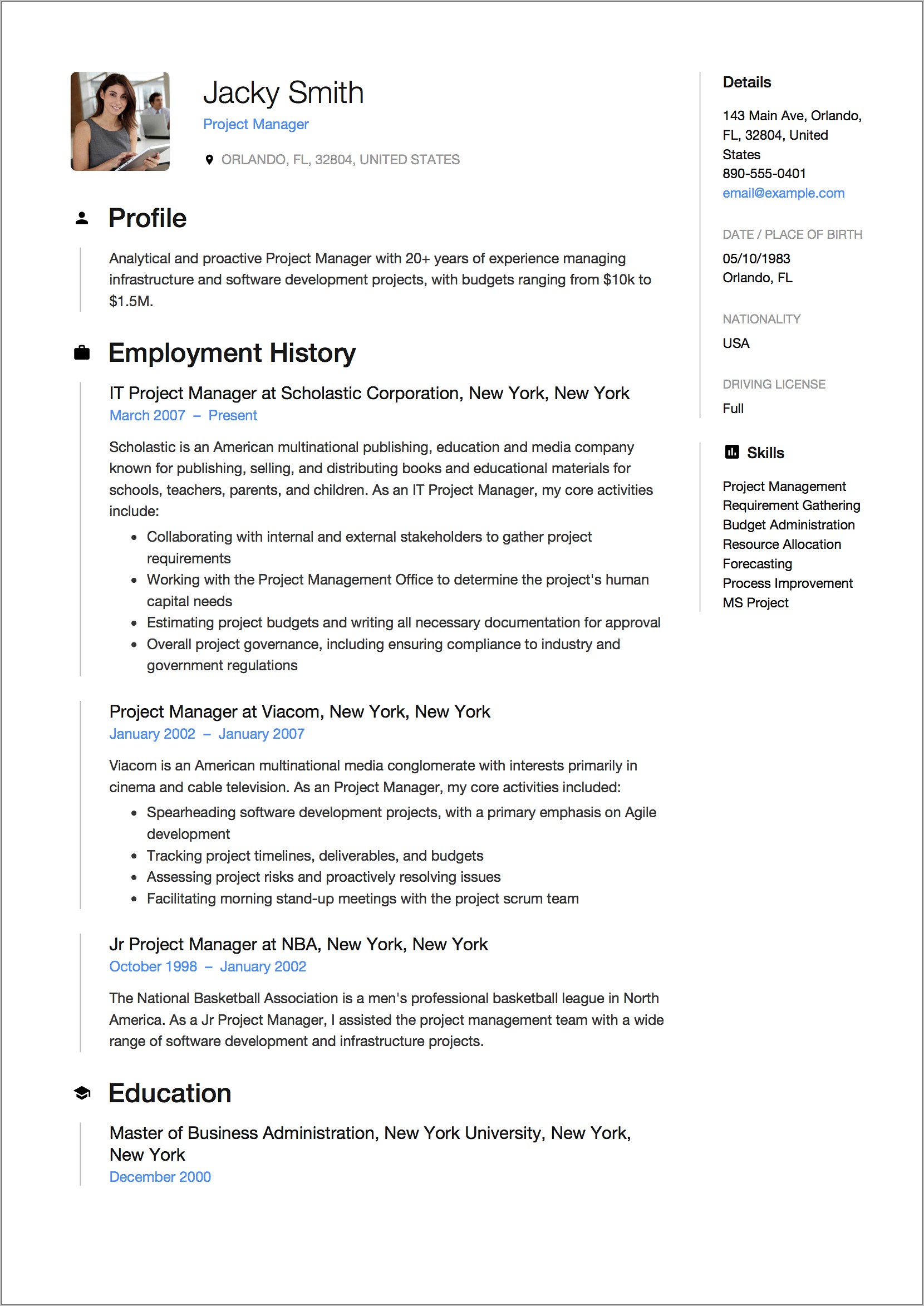 Free Pdf Resume Templates