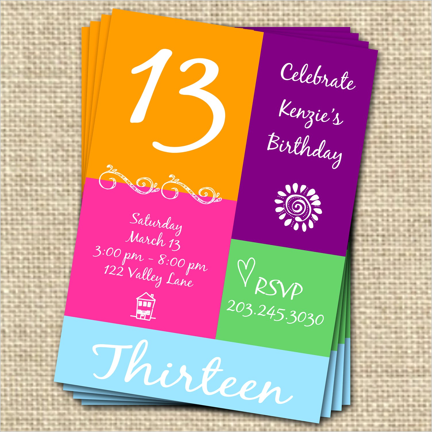 Free Printable 13th Birthday Invitations