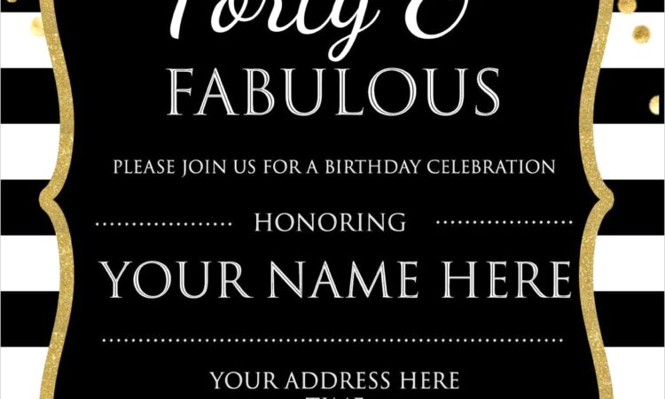 Free Printable 40th Birthday Invitations Templates